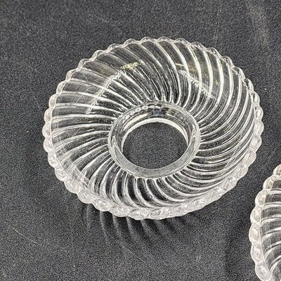 2 Cast Lead Crystal Babiche Candle Cup 3" Chandelier Light Lamp Parts