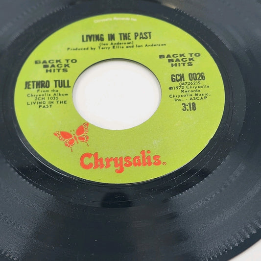 Jethro Tull Chrysalis Records Living In The Past/Cross-Eyed Mary 45 RPM Vinyl 7”