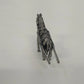 Pewter Horse Drawn Amish Buggy Carriage Miniature Figurine Vintage 2.5"