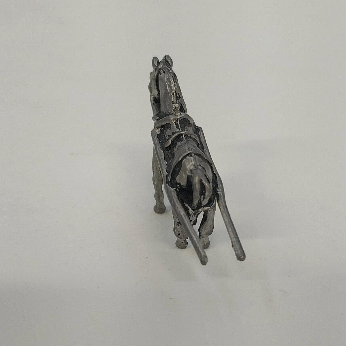 Pewter Horse Drawn Amish Buggy Carriage Miniature Figurine Vintage 2.5"