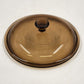Amber Brown Replacement Round Lid Cover Pyrex V-2.5-C Vision 7.25" For Casserole