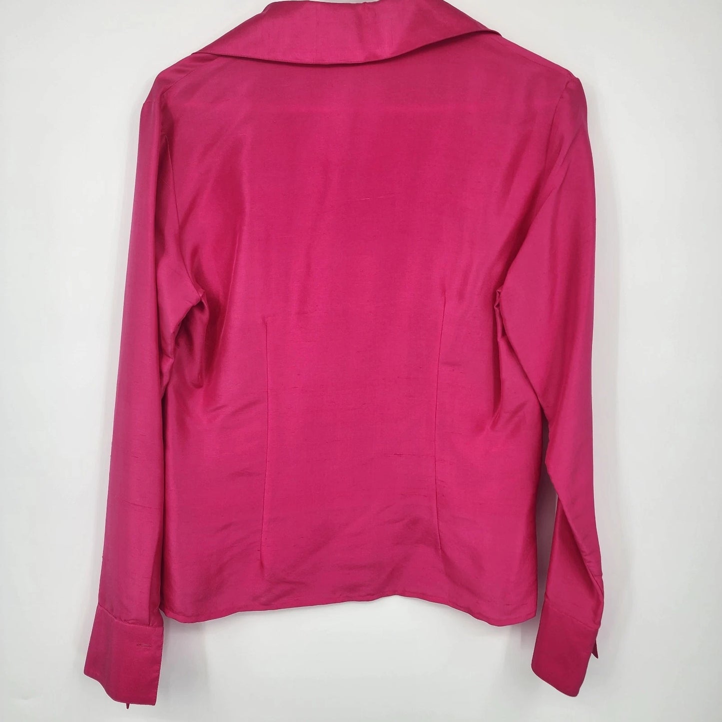 Robbie Bee Silk Blouse Women Small Pink Button Up Long Sleeve Shirt China