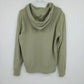 Massini Women's Zip Up Hoodie Size XL Floral Paisley Army Green Cotton Blend Y2K