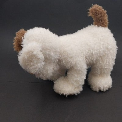 Noble in Barnes & Noble White Brown Puppy Dog Plush Stuffed Toy Animal Doll 12"