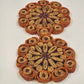 Set of 2 Vtg Straw Rattan Woven Trivets 7" Braided Kitchen Hot Pads Boho Decor