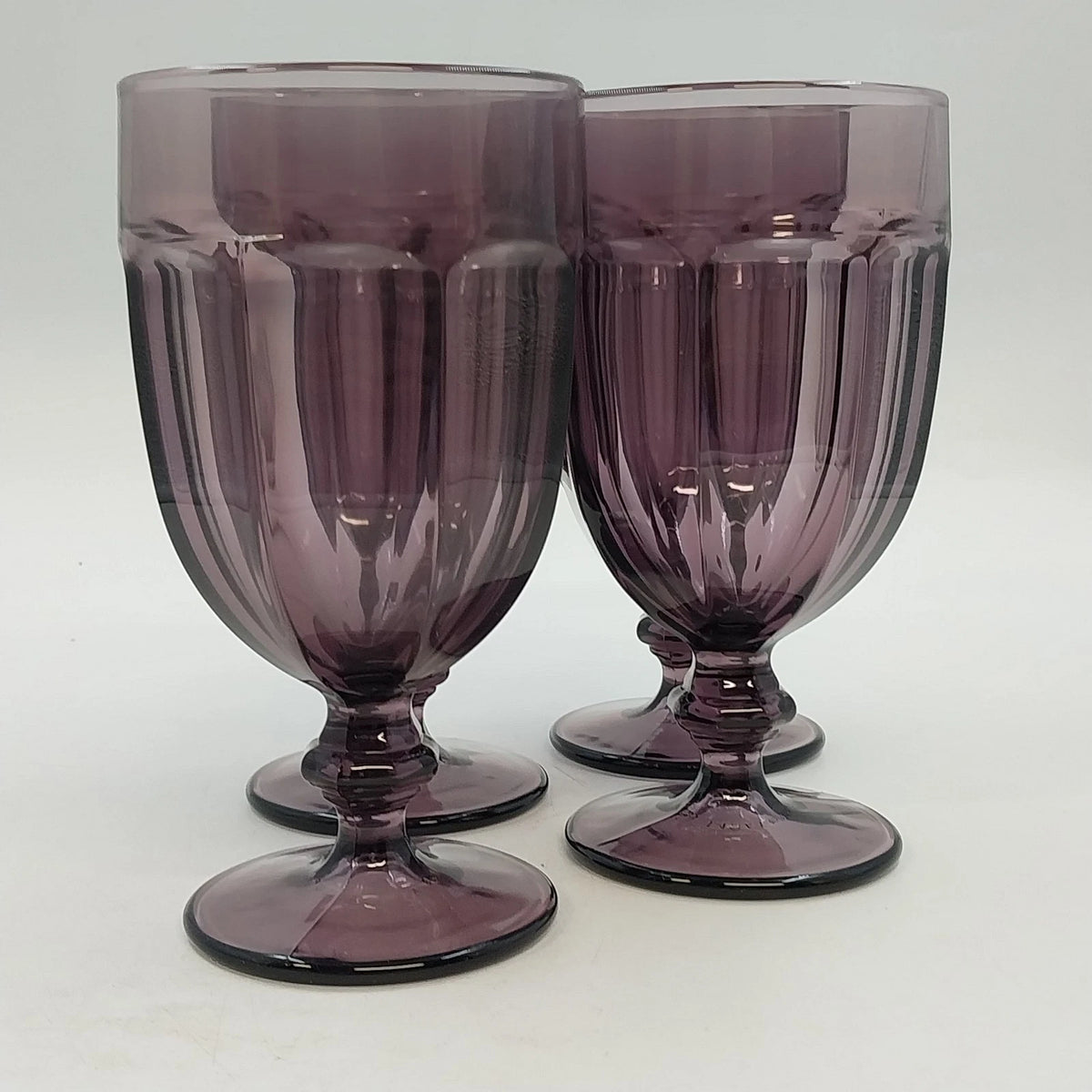 Libbey Fundamentals Classic Colorings Violet Glass Goblets 4 Pieces 16 oz Boxed