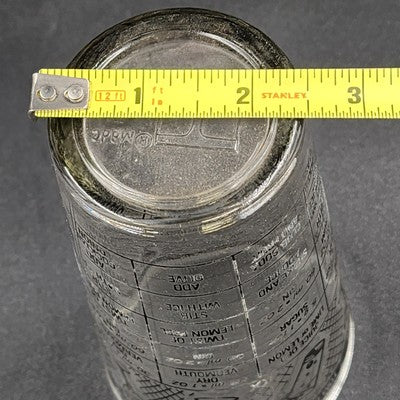Irvinware Cocktail Mixer Shaker Glass w/ 1950s Drink Recipes USA Barware Vtg