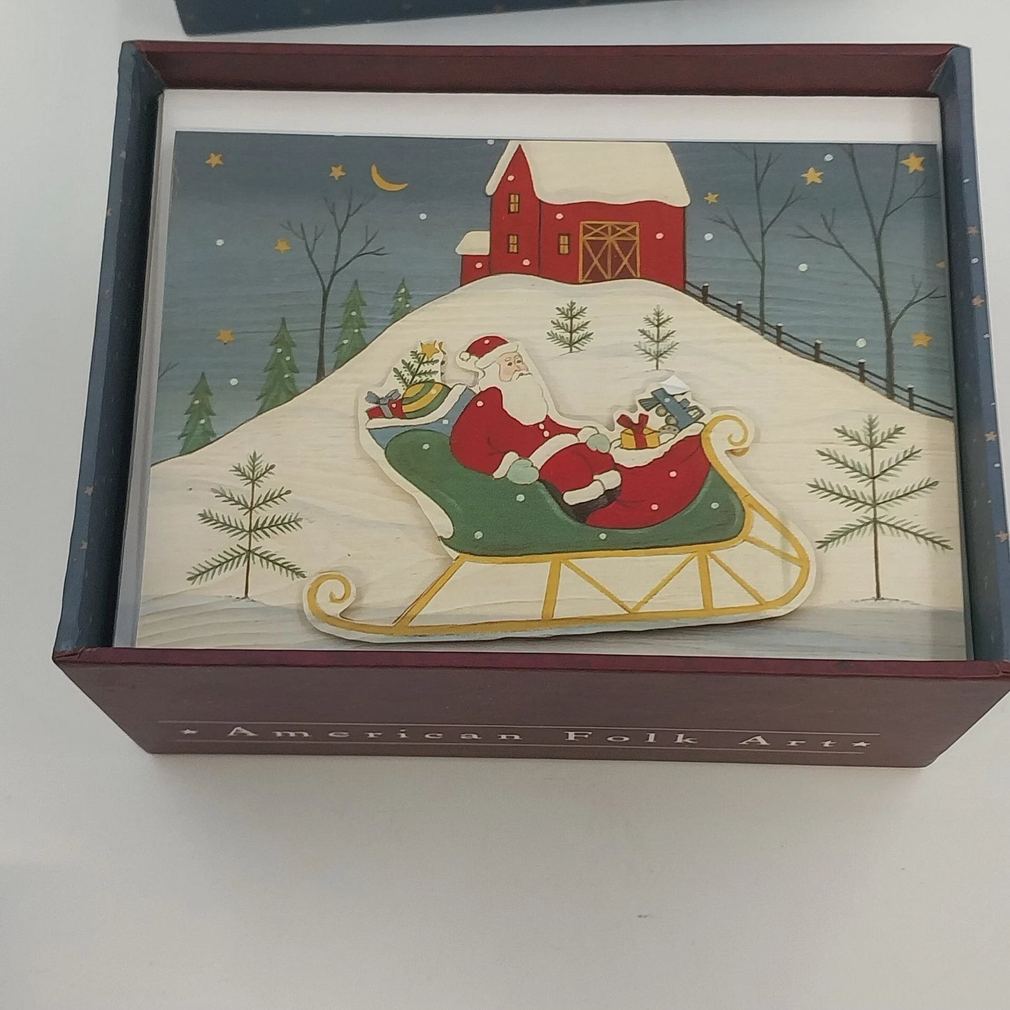 Warren Kimble Holiday Greeting Cards Set of 14 w Decorative Storage Box America