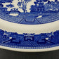 Buffalo Pottery Blue Willow Oval Serving Platter 13" Antique Restaurant Ware USA