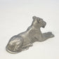 Pewter Reclining Mountain Lion Cougar Figurine 2.5" Vintage Wildlife Animal 1990