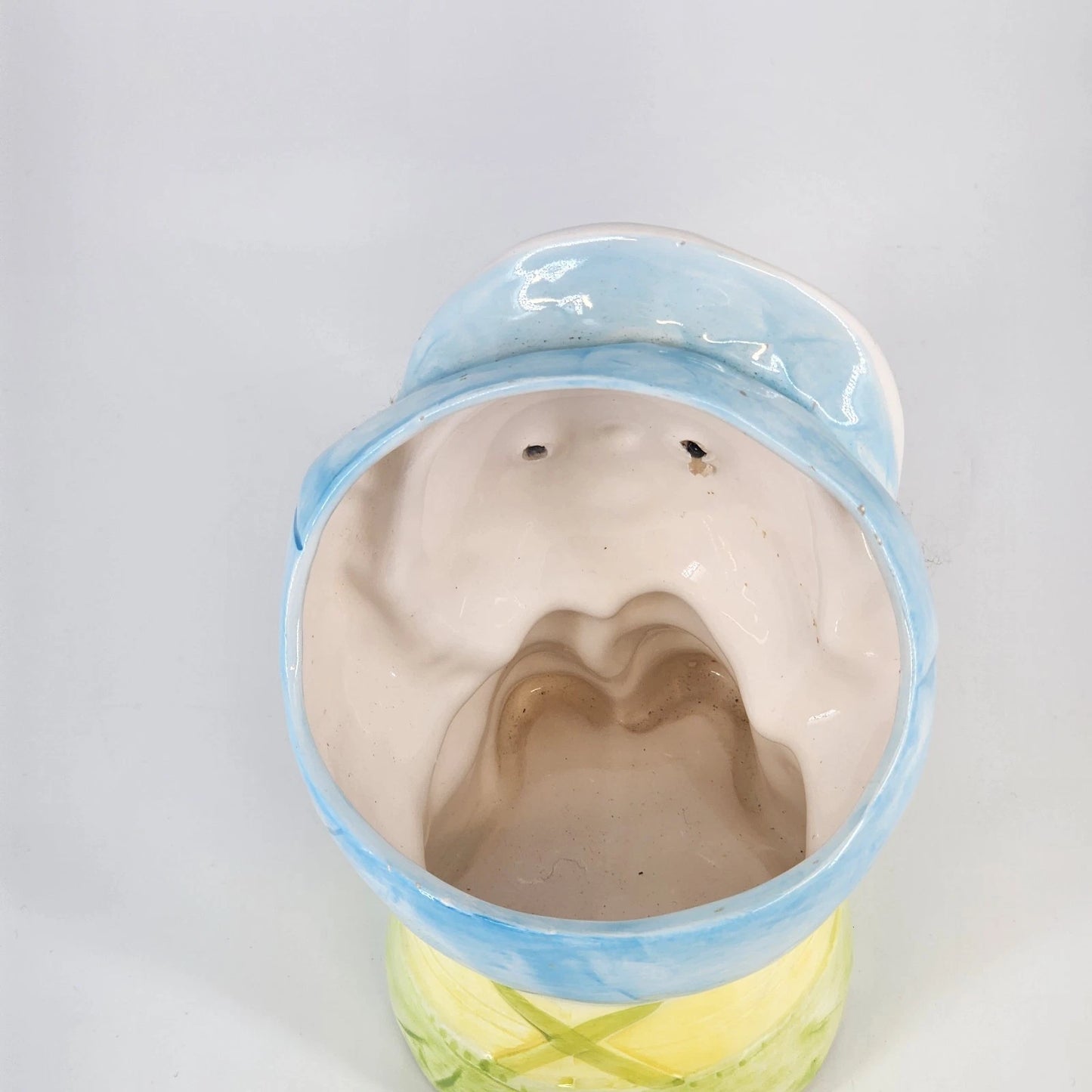 Vintage Nancy Pew Little Boy Planter Japan Spaghetti Hair Blue