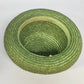 Green Natural Straw Sun Hat Women Rolled Brim Braided Round Crown Summer Garden