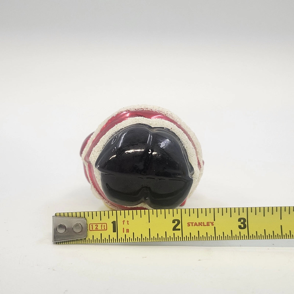Santa Claus Hand Painted Blown Glass Christmas Hanging Ornament 5.25" Candy Cane