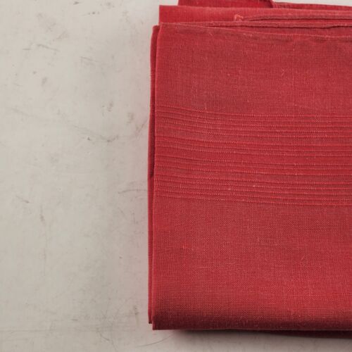 2 Pc Red Linen Dinner Napkins Dining Table Spring Cloth Vintage 19" x 13.5"