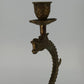 Vintage Brass Dragon Serpent Candlestick Holders Pair Korea