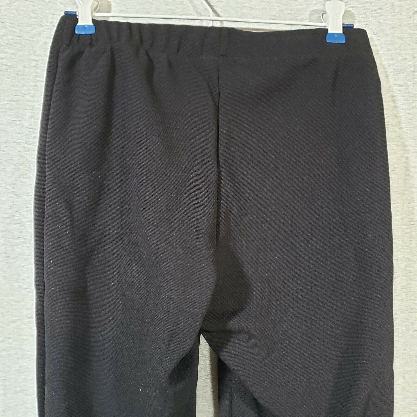 Women Chef Capri Small Black Knit Pull On Fame Fabrics Elastic Waist 28"W x 22"I