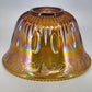 Indiana Carnival Glass Punch Bowl 7 Qt Iridescent Amber Gold Harvest Grape 12"d