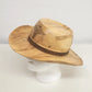 Lathe Turned Wood Cowboy Hat Tan 7-1/8 RW Huey Handcrafted Caduceus Symbol