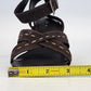Fioni Vasper-01 Platform Heels Women 8.5 Brown Suede Crisscross Strappy Sandals