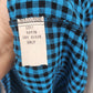 Canvasbacks Lutton & Horsfield Women's Small Blue Black Check Rayon Blouse