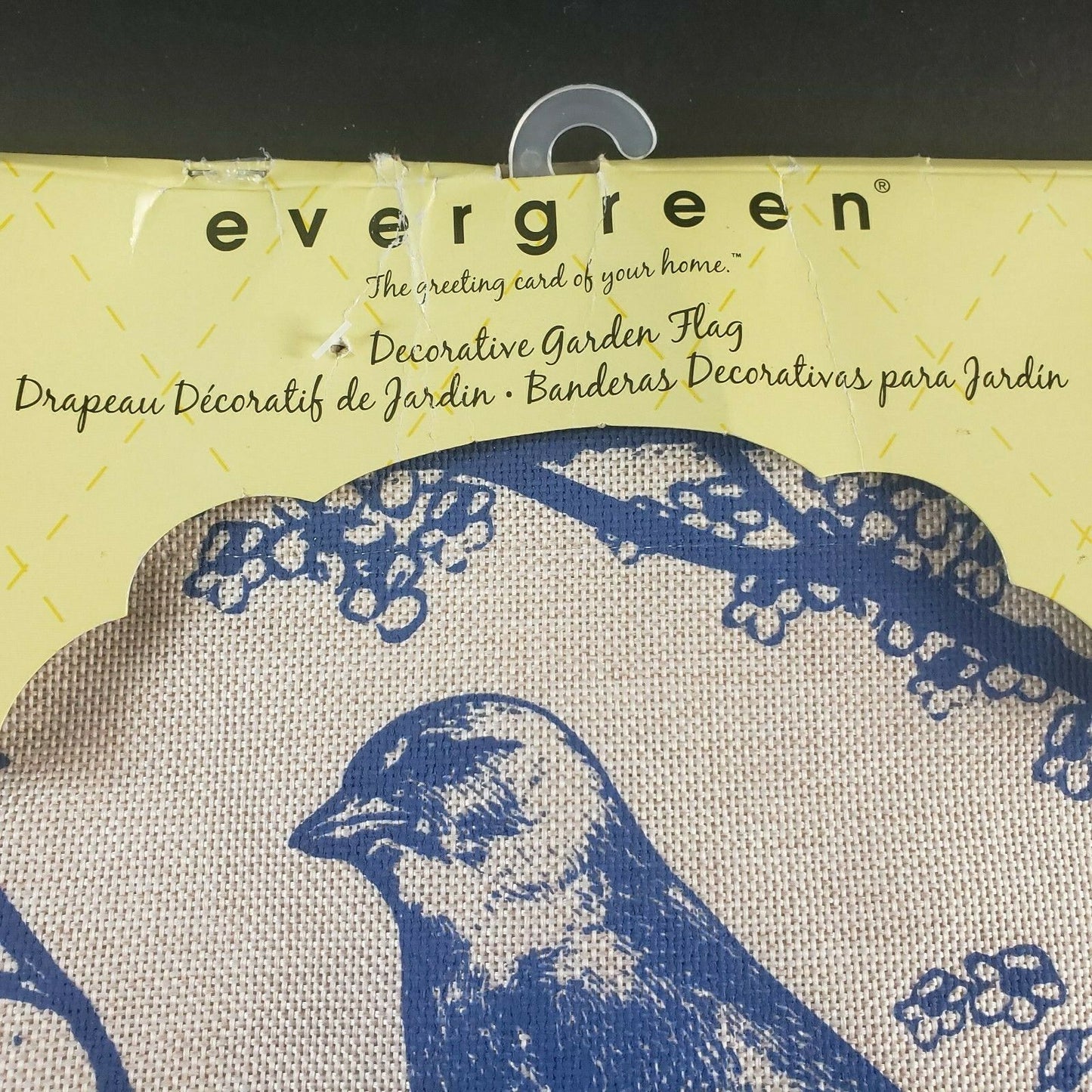 Evergreen Blue Birds Burlap Boutique Garden Flag 18x12 Outdoor Decor
