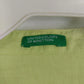 United Colors of Benetton Linen Blend Button Up Blouse Lime Green Women's Large