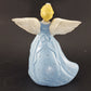 Ceramic Angel Figurine 10"H Blue Dress Rhinestones Glitter Wings Vintage