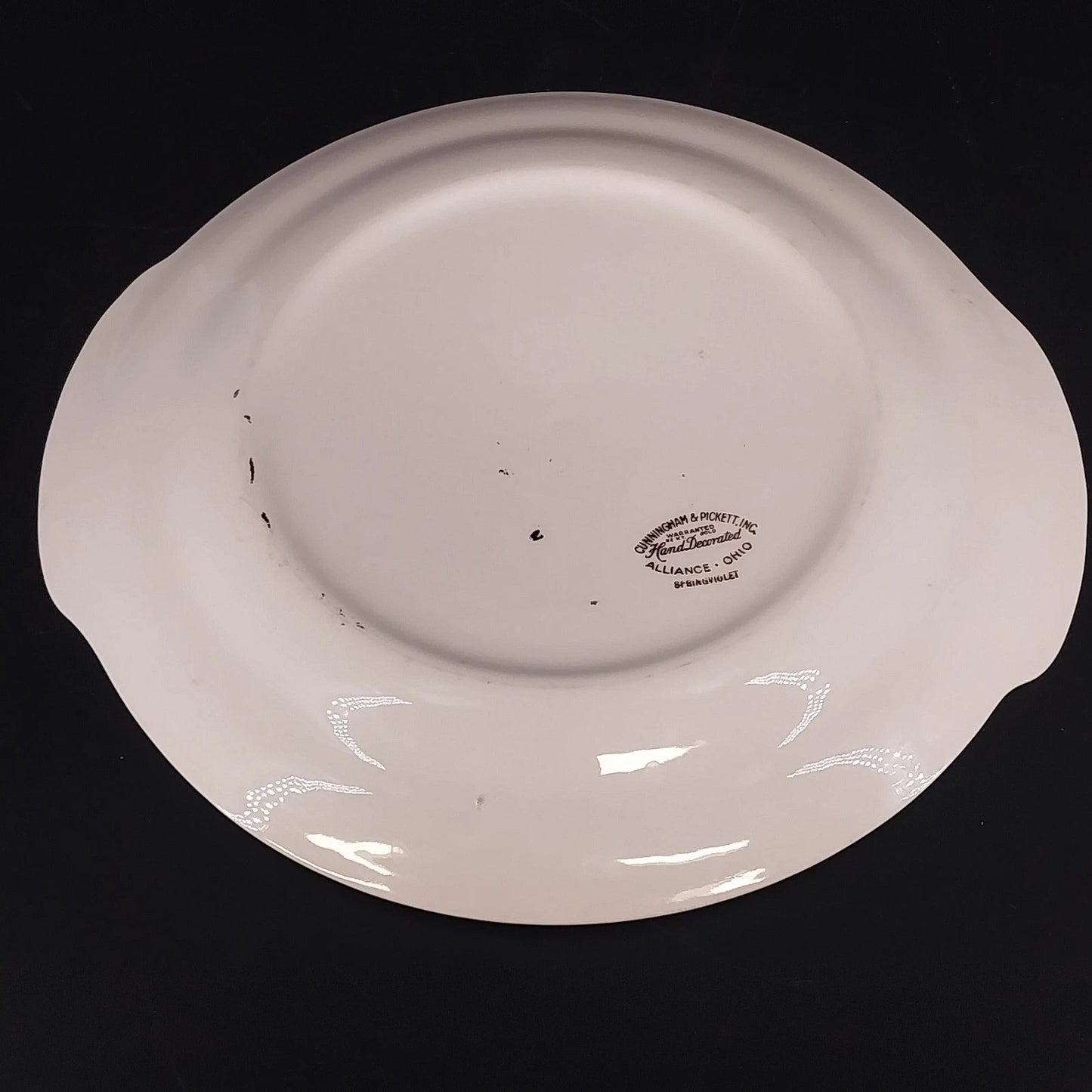 Cunningham & Pickett Springviolet 22K Gold Handled Cake Plate 10.3" Platter Ohio