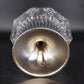 Heavy Glass Thumbprint Candy Dish Compote w Lid Silver Metal Base 7" Vintage