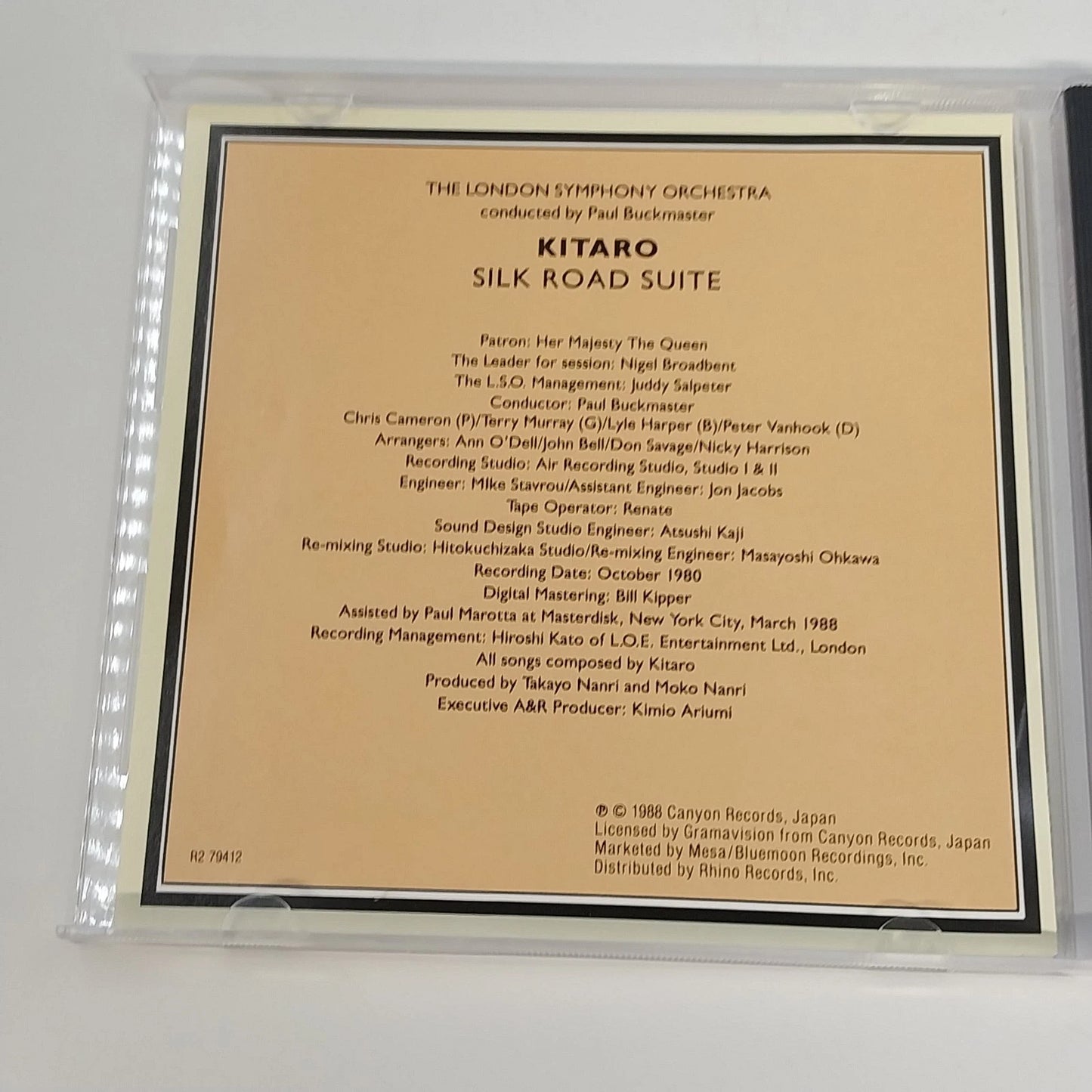 Kitaro Silk Road Suite CD London Symphony Orchestra R2 79412 Gramavision 1988