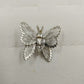 Monet Silver Tone Wire Small Butterfly & Gold Pink Butterfly Stick Pin Brooch