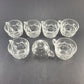 Vintage Federal Glass Thumbprint Iridescent Punch Bowl Set 7 Cups Ladle