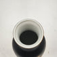 Vintage Kutani Japan Black Porcelain Vase – 8" Hand-Painted with 24K Gold Detailing, White Glazed Interior – Collectible Japanese Art Pottery