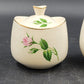 Porcelain China Creamer Sugar Bowl Set Pink Rose White China Floral Vintage USA