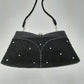 Gino Aldrovandi Black Sparkly Evening Purse with Rhinestones Shoulder Bag 10"x6"