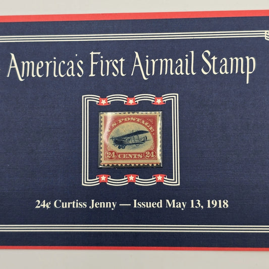 America’s First Airmail Stamp 1918 Scott C3 Curtiss Jenny MNH NH PCS Folio Set