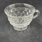 Fostoria American Clear Coffee Cup & Saucer Cubist Design Pressed Glass Vintage