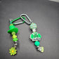 2 Key Ring Bag Charm St Patty Patrick Day Green Hat Lucky Handmade Clip Gift