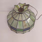 Tiffany Style Green Stained Glass Hanging Light Fixture 16 Inch