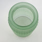 Frosted Glass Sage Green Vase 5.75" Textured Ribbed & Wide Flared Rim Vintage