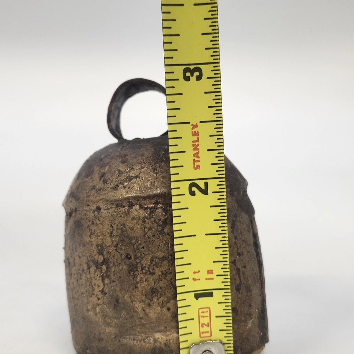 Rustic Metal Cow Bell Wooden Clapper Small Primitive Farmhouse 3" x 2" Vintage