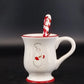 Williams Sonoma Snowman Chef Mug w Spoon Cocoa Cup Christmas Collectible China