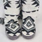 Muk Luks Women Slipper Boots Size 8-9 Knit Fair Isle Pattern Faux Fur Lined Grey