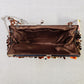 Cocos Intl Beaded Sequin Evening Clutch Purse Bronze Brown Gold Orange NWT