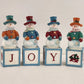 Avon Snowman Spelling Blocks 2003 Christmas Set of 8 JOY NOEL HOLY HOPE Ceramic