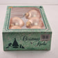 5 Piece Christmas Ornament Glass Krebs Gold Chiffon Crimson Boxed 2.5" Vintage