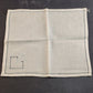 Set of Four White and Blue Linen Table Cloth Napkins Vintage 10½ W x 10½ L