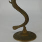 Vintage Brass Dragon Serpent Candlestick Holders Pair Korea