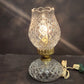 Waterford Crystal Hurricane Table Lamp 13" Tulip Style Clear Glass Brass Accents