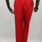 Liz Claiborne Lizsport Women's Red Cotton Slacks Size 4 High Rise Pleated leg